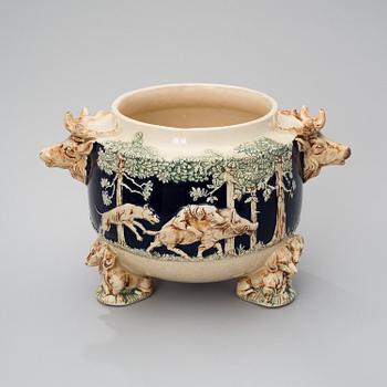 A German majolica tureen from the late 19th century.