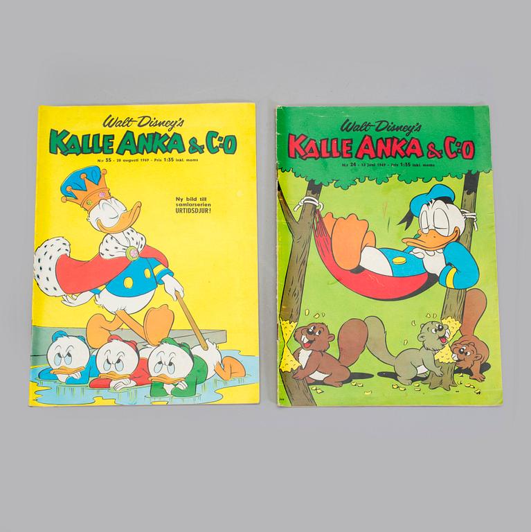 SERIETIDNINGAR, ca 180 st, Kalle Anka, Walt Disney, 1960-tal.