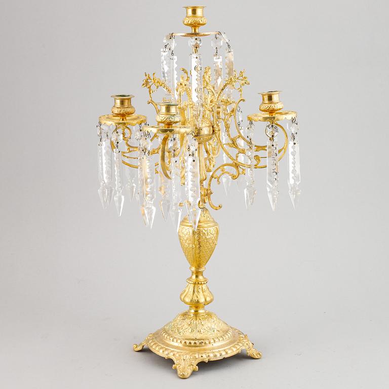 Kandelaber, mässing, oscariansk, 1800-talets slut.