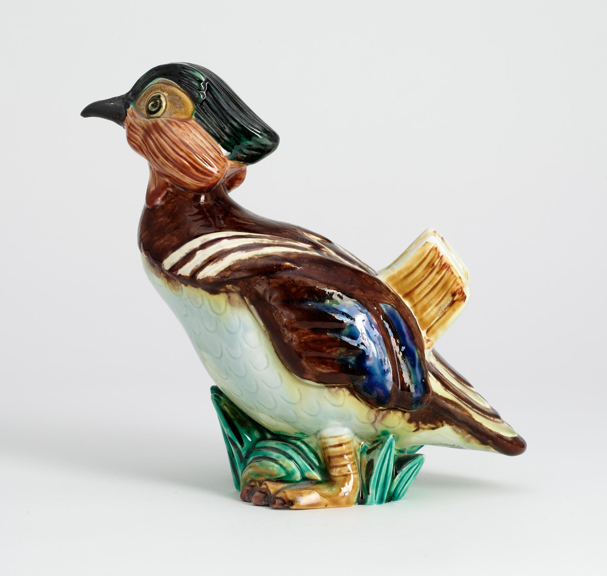 A Gunnar Nylund stoneware figure of a mandarin duck, Rörstrand.