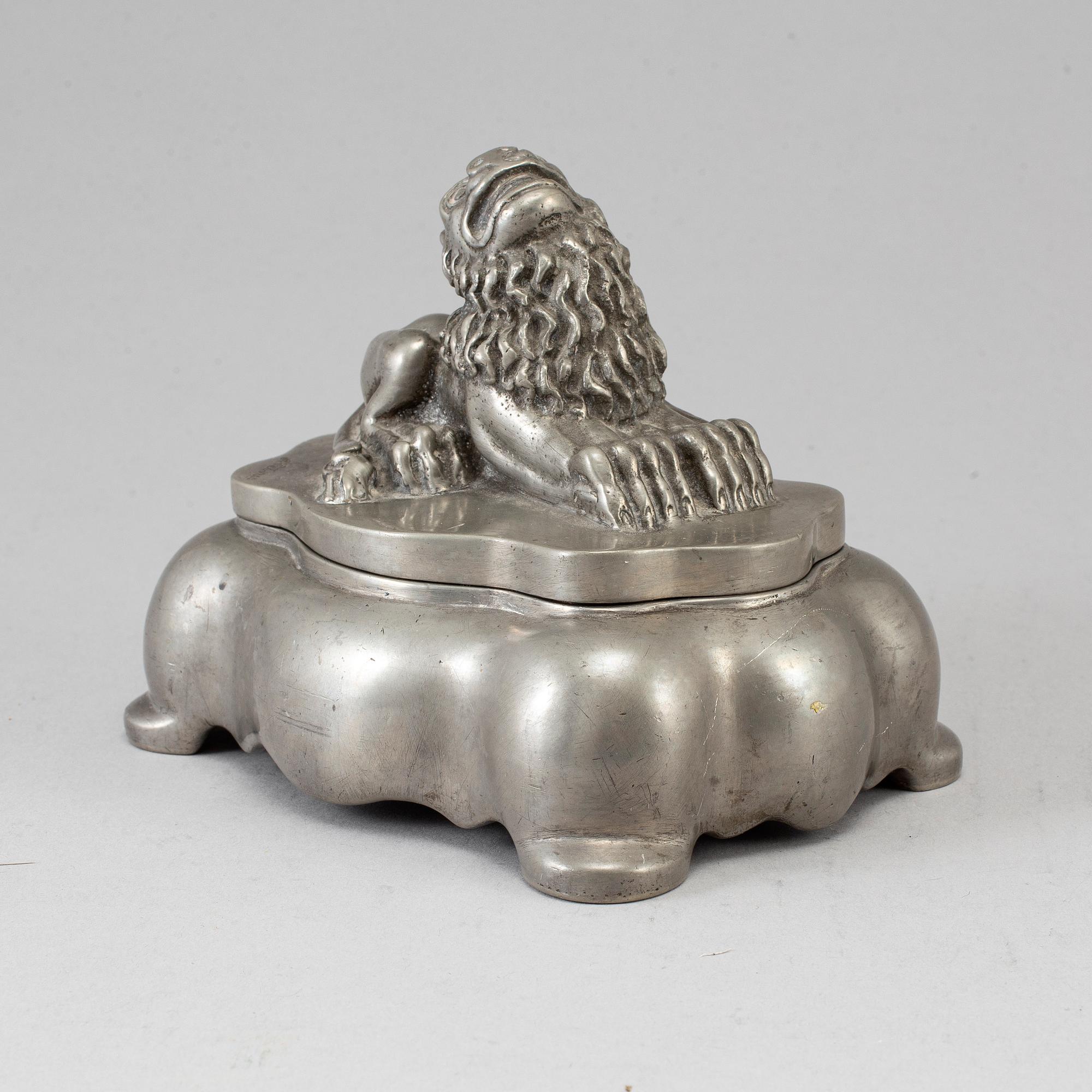 Anna Petrus, a pewter inkwell, Herman Bergman Konstgjuteri, Stockholm 1930s.
