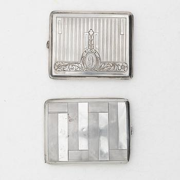 Two silver cigarette cases, early 20th century.