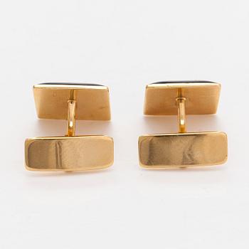 Manschettknappar, 18K guld, emalj och diamanter, A Tillander. Helsingfors 1983.