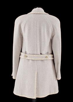 A 2001s light blue coat by Chanel.