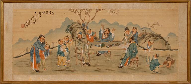 SIDENMÅLNING, Kina, 1800/1900-tal.