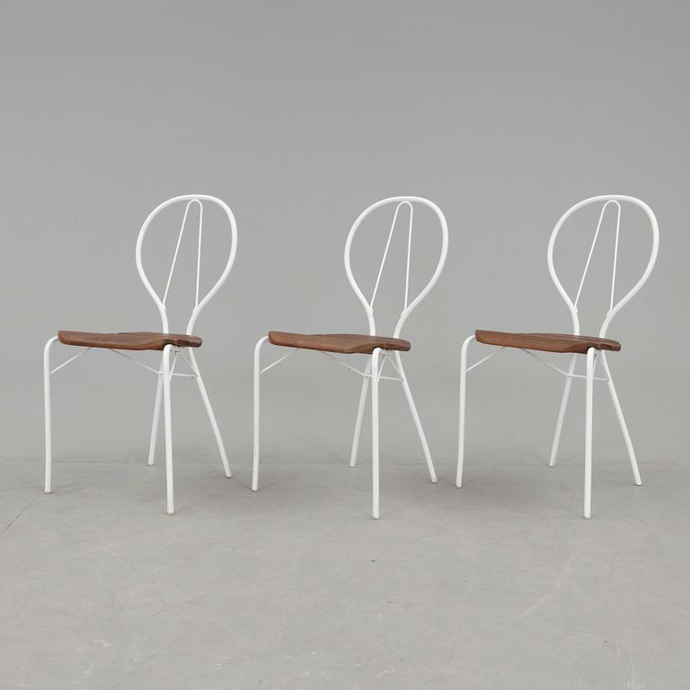 TRÄDGÅRDSSTOLAR, 3st, "Pia" Tore Ahlsén, Gärsnäs, formgivna 1942.