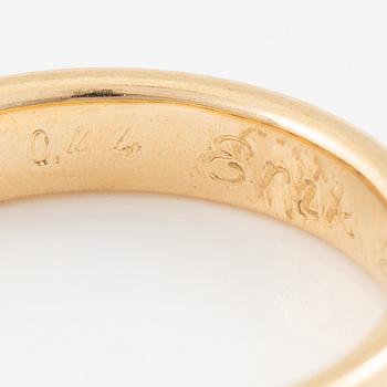 Ring, half eternity, gold with brilliant-cut diamonds.