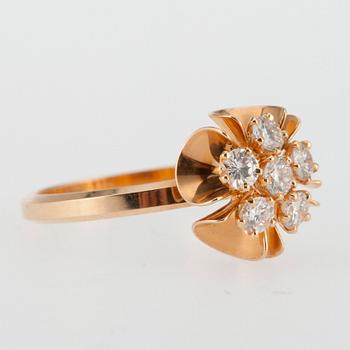 Elis Kauppi, RING, 18K guld, briljantslipade diamanter totalt 0,55 ct, Kupittaan Kulta 1984.