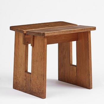 Axel Einar Hjorth, a "Skoga" stained pine stool, Nordiska Kompaniet, Sweden, 1930s.