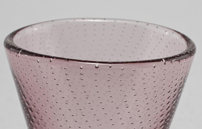 SKÅL, glas, Gunnel Nyman, Nuutajärvi Notsjö, omkring 1900-talets mitt.