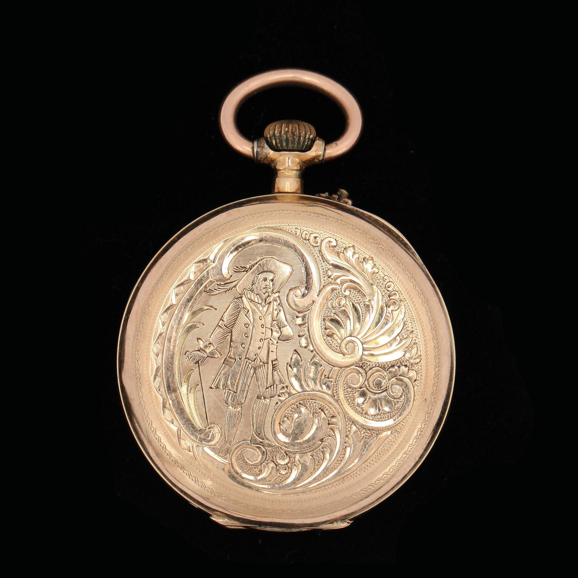 FICKUR OCH UR, dam, 14k guld. Totalvikt ca25g.