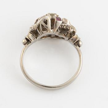 Diamond and ruby ring.