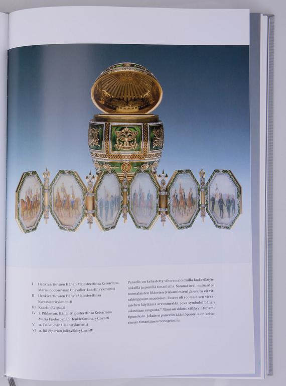 BOK, "Fabergé ja hänen suomalaiset mestarinsa" Ulla Tillander-Godenhielm, Tammi, Helsingfors 2008. Numrerad 1800/1680.