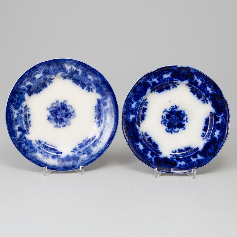 MATSERVIS, 76 delar, flintgods, "Flytande blått", Gustavsberg.