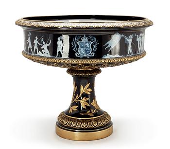 668. A blue and gold glazed centerpiece, probably by G.A Werner, Rörstrand 1880.