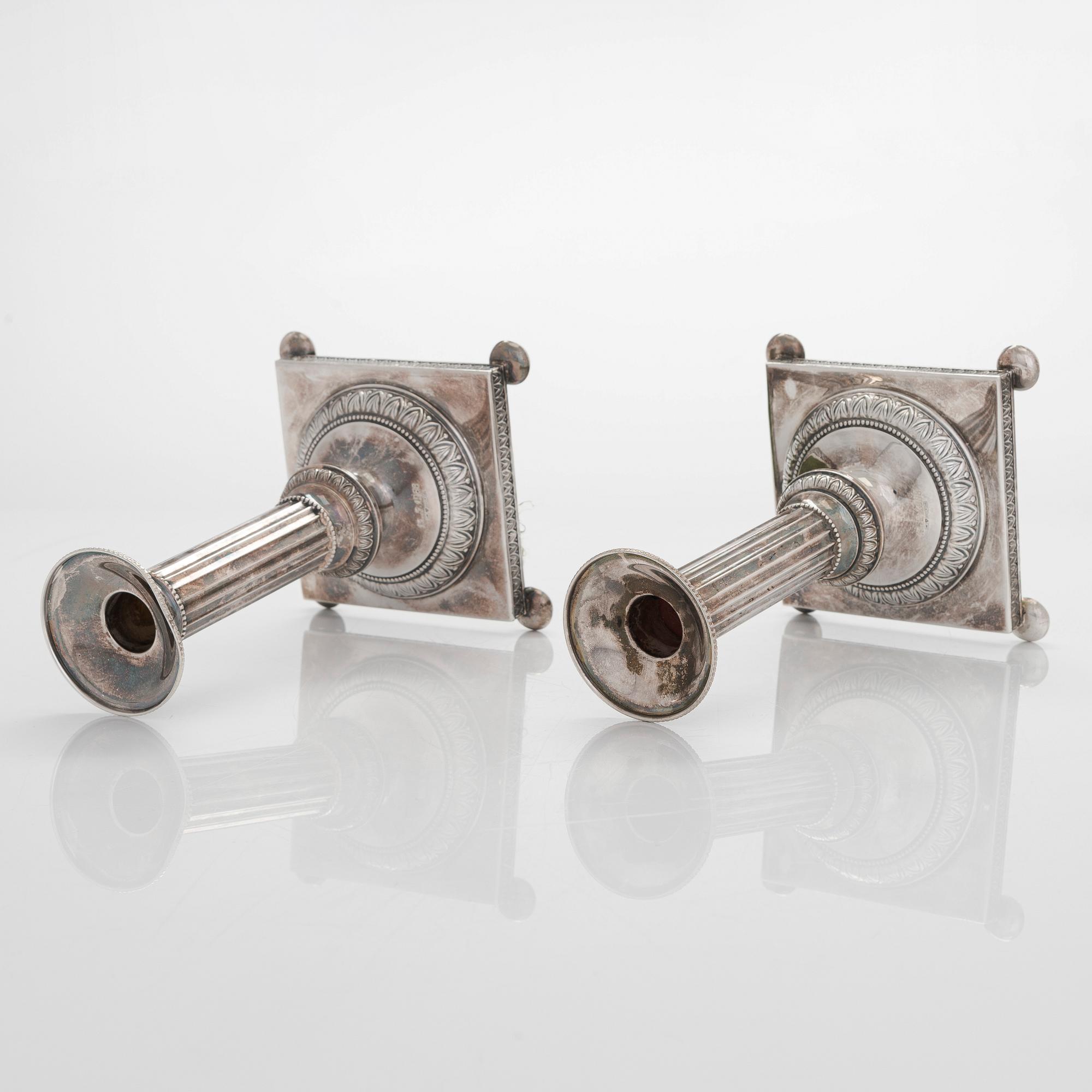 A pair of silver candlesticks, Kultateollisuus, Turku 1989.