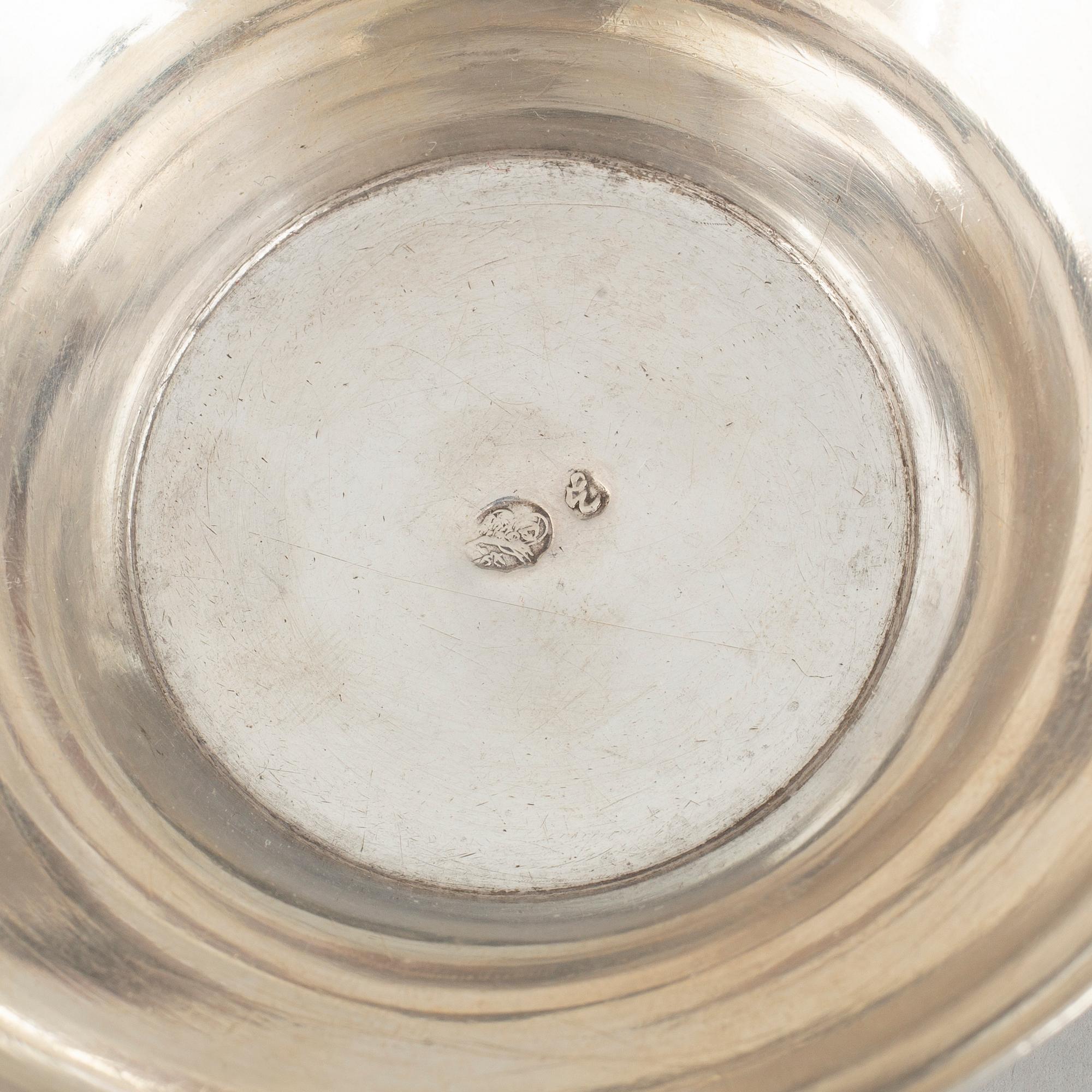 A Turkish silver sarf and cup, 18-19th century and 19-20th century.