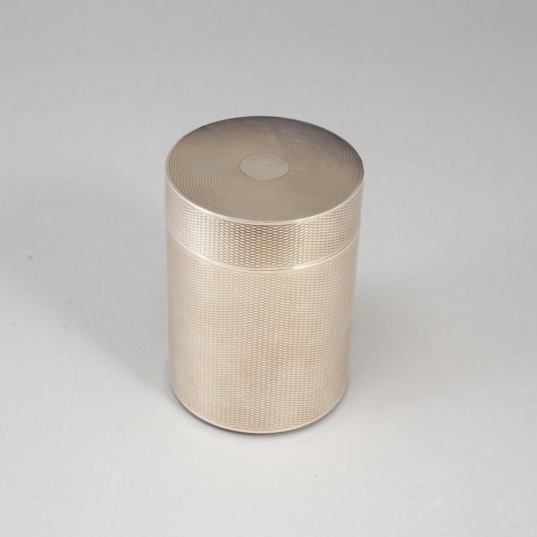 HERMÈS, a silver plated tobacco box.