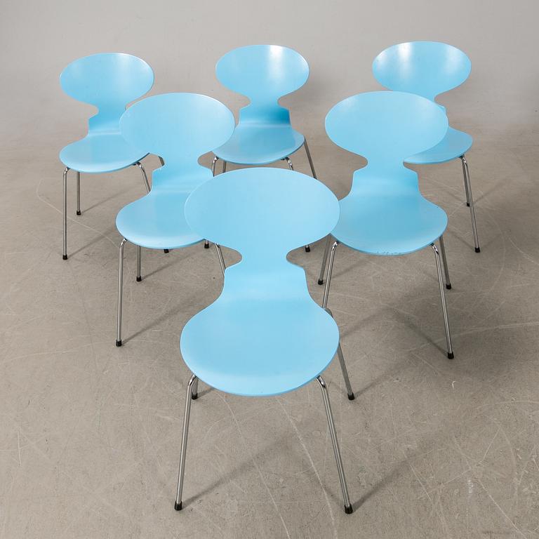 Arne Jacobsen, chairs 6 pcs, "Ant", Fritz Hansen, 1993.