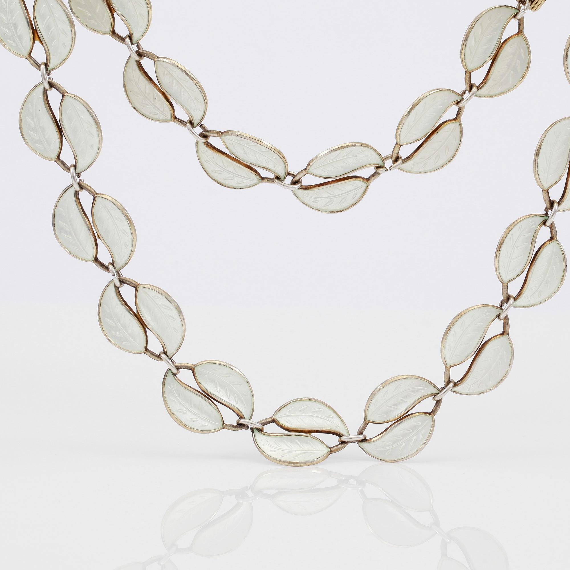 COLLIER, sterlingsilver och emalj, David-Andersen, Norge. Total vikt ca 26 g.