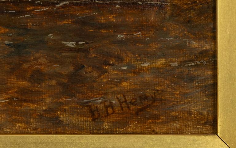 Bernard Benedict Hemy, Barges och linjeskepp i engelsk flodhamn.