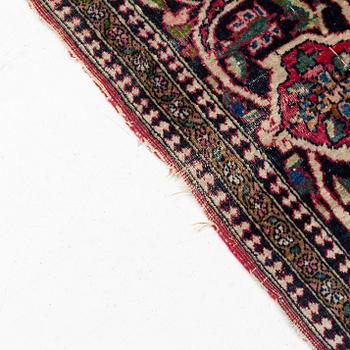 An antique Mobarakeh Isfahan rug, circa 219 x 138 cm.