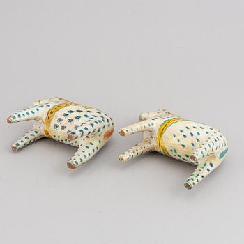 Two 20th century painted wooden horses.