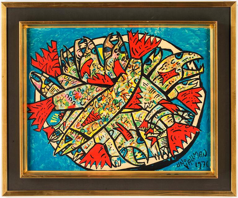 UNO VALLMAN, olja på pannå, signerad, daterad 1971.