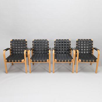 ALVAR AALTO, nojatuoleja, 4 kpl, malli 45, Artek 1900-luvun loppu.