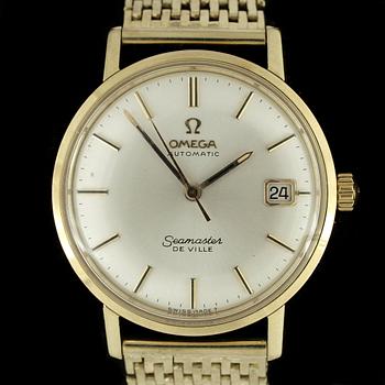 HERRARMBANDSUR, guld, Omega, Seamaster De Ville. Totalvikt tot ca 75 gram.