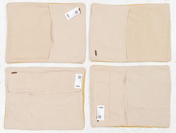 Four cushion covers, hand-embroidered Kelim, c. 45 x 60 cm.