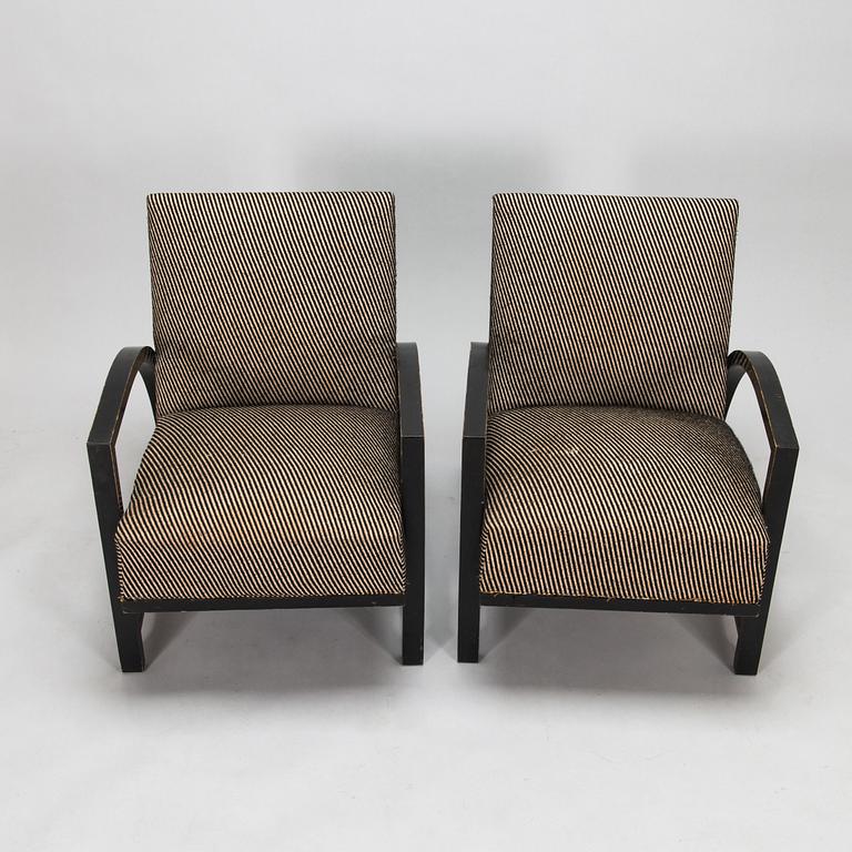 Maija Heikinheimo, a pair of 1930's 'Helvi' armchairs for Asko Finland.