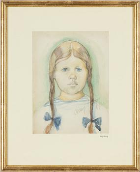 Maj Bring, Portrait of a Girl with Braids.