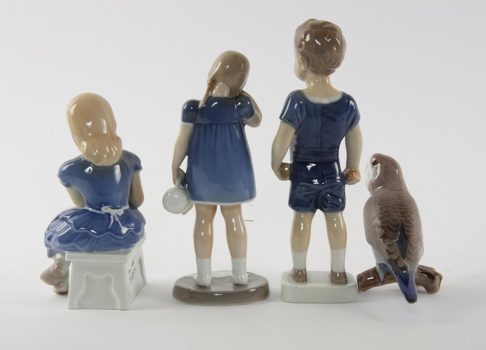 FIGURINER, 4 st, porslin, Bing & Gröndahl, Danmark.