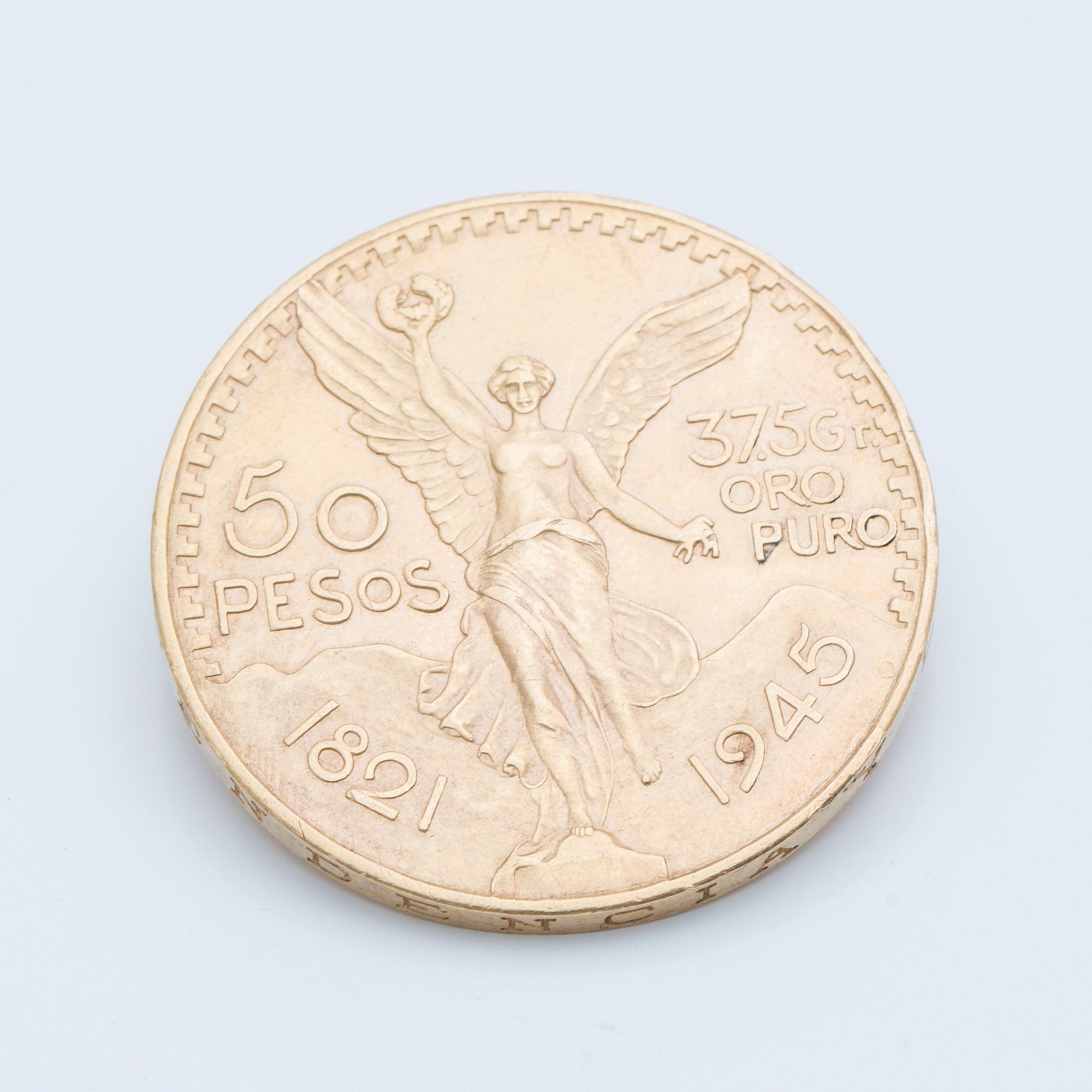 50 PESO GOLD MEXICO COIN, 42 gr, 21.6 carat.