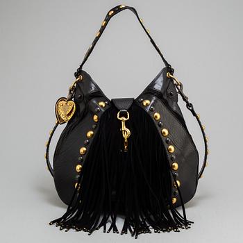 GUCCI, 'Babouska' Black Leather Fringe Bag.