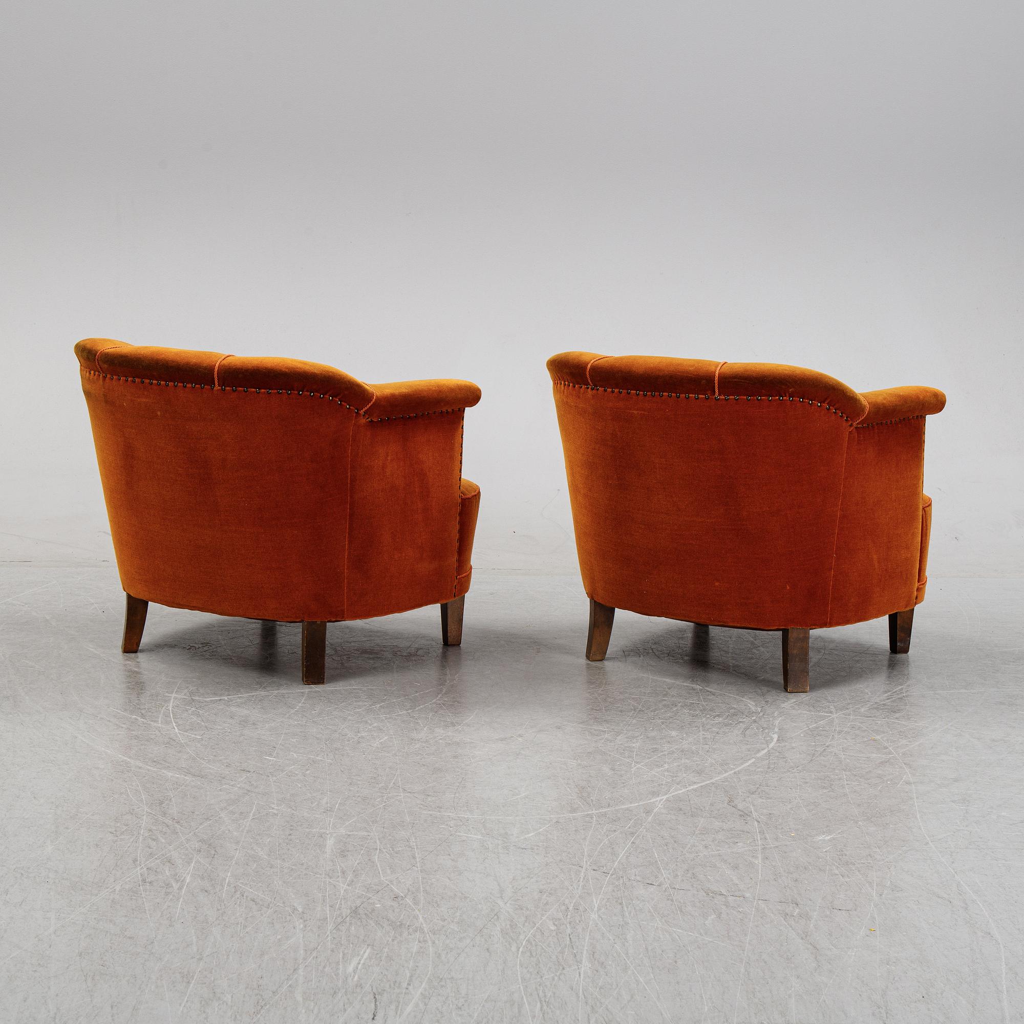 Otto Schulz, tillskrivna ,fåtöljer
ett par, 1940-tal.