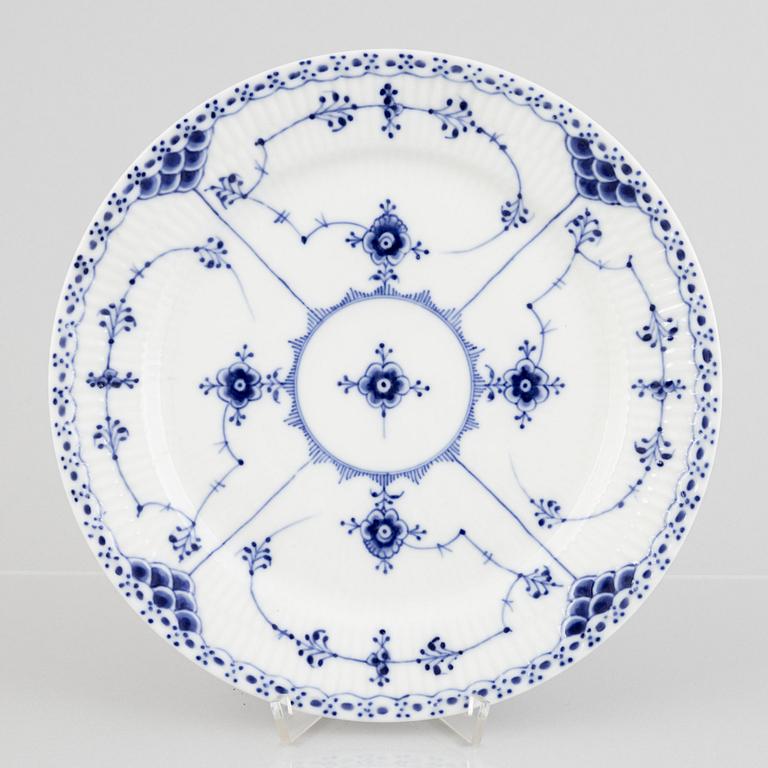 A 'Blue Fluted Half Lace' porcelain dish, Royal Copenhagen, model '538', 1893-1923.