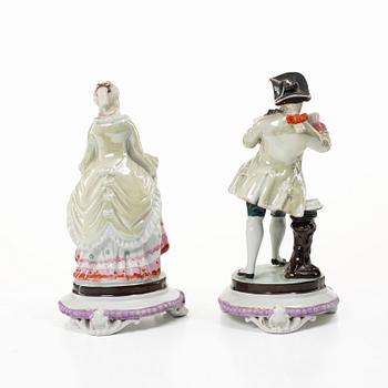 Two porcelain figures, rococostyle, around 1900.