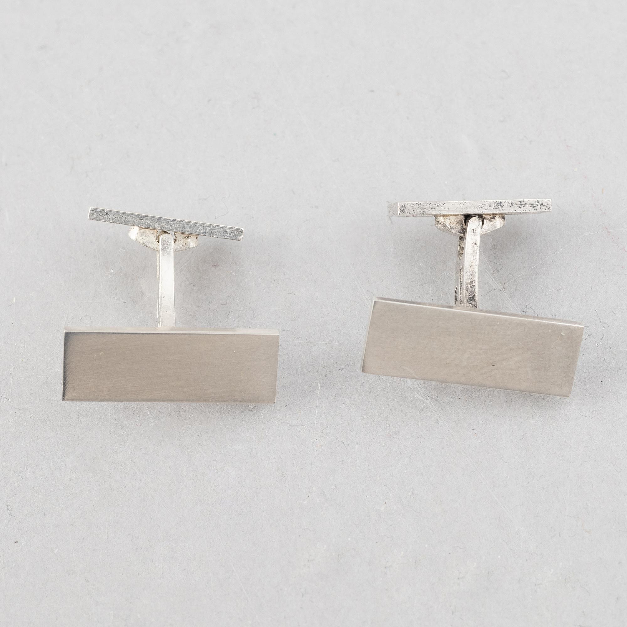 Wiwen Nilsson, cufflinks, a pair, sterling silver, Anders Nilsson, Lund 1950.