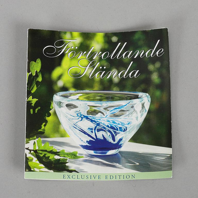 Astrid Gate, skål, glas, "Trollslända", Johansfors, Limited Edition, nr 62/299.