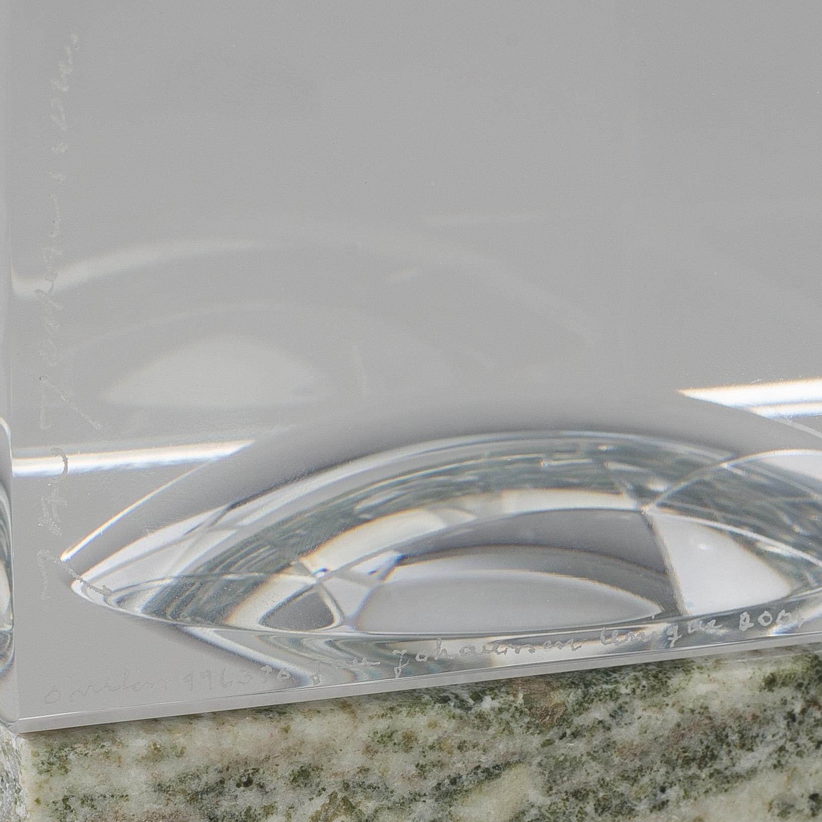 JAN JOHANSSON, a glass sculpture from Orrefors, signed, 2001.