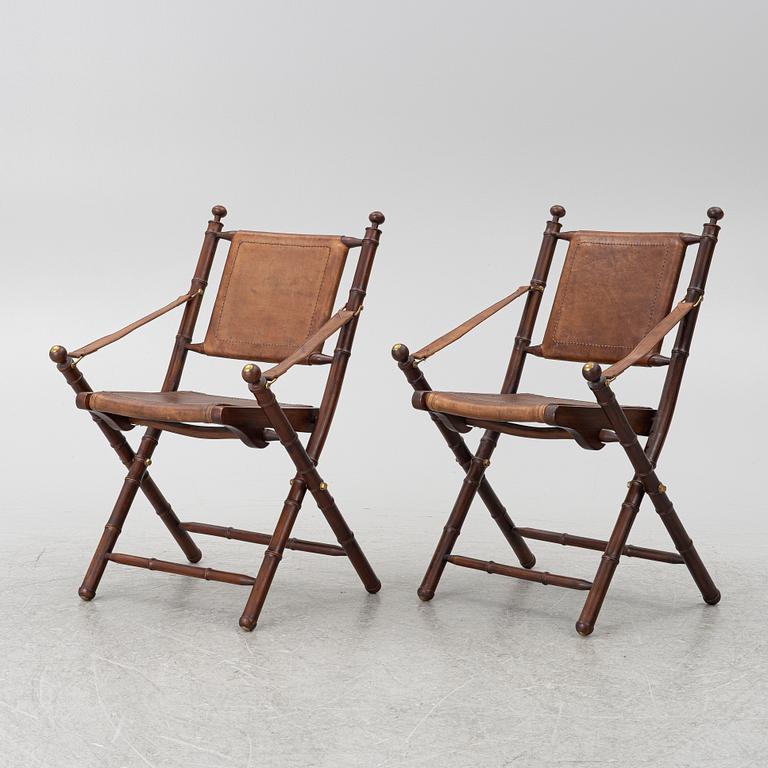 Safari chairs, a pair, 'Bolsena', Eichholtz, contemporary.