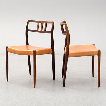 NIELS O. MØLLER, stolar, 4 st, J.L. Møller Models, Danmark, 1960-tal.