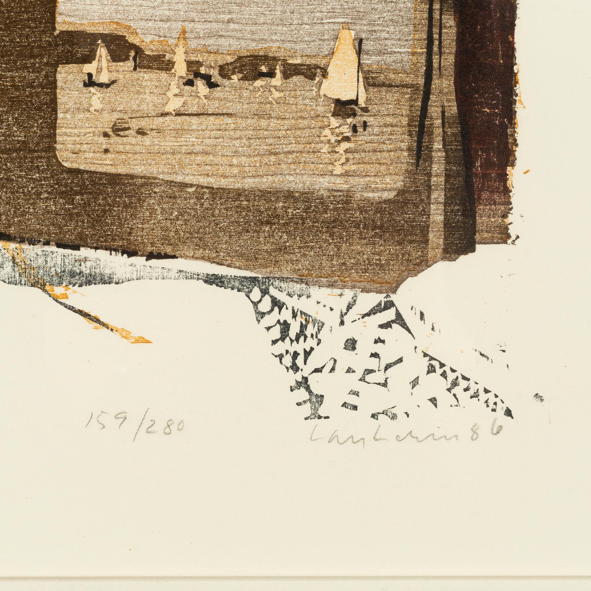 Lars Lerin, träsnitt, 1986, signerad 159/280.