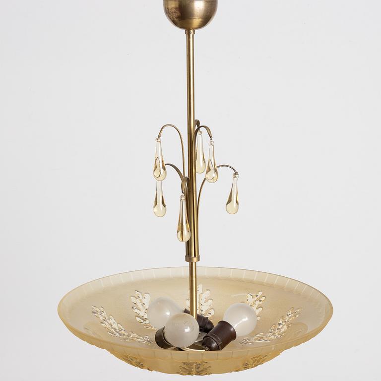 A Swedish Modern ceiling lamp, 1940s.