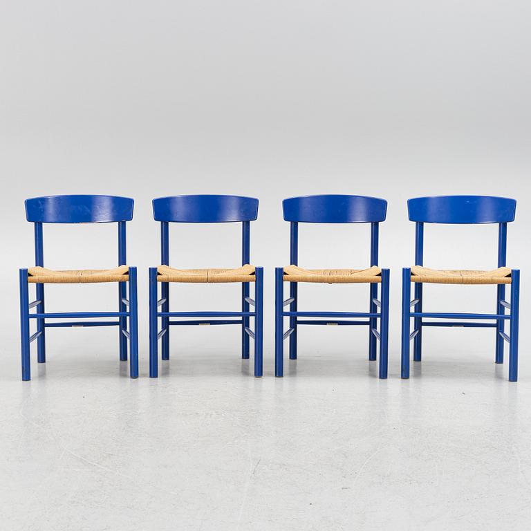 Børge Mogensen, four 'J 39' chairs, Kvist Møbler A/S, Denmark.