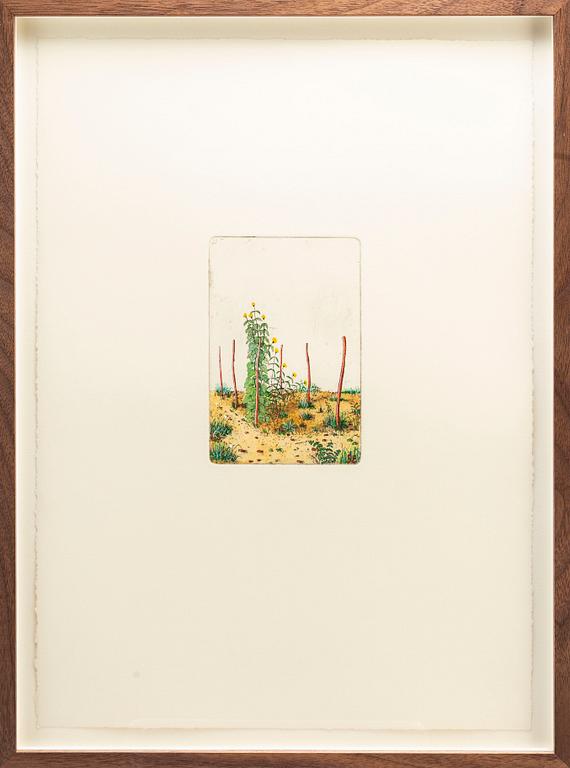 STEN EKLUND, hand colored etching, signed.