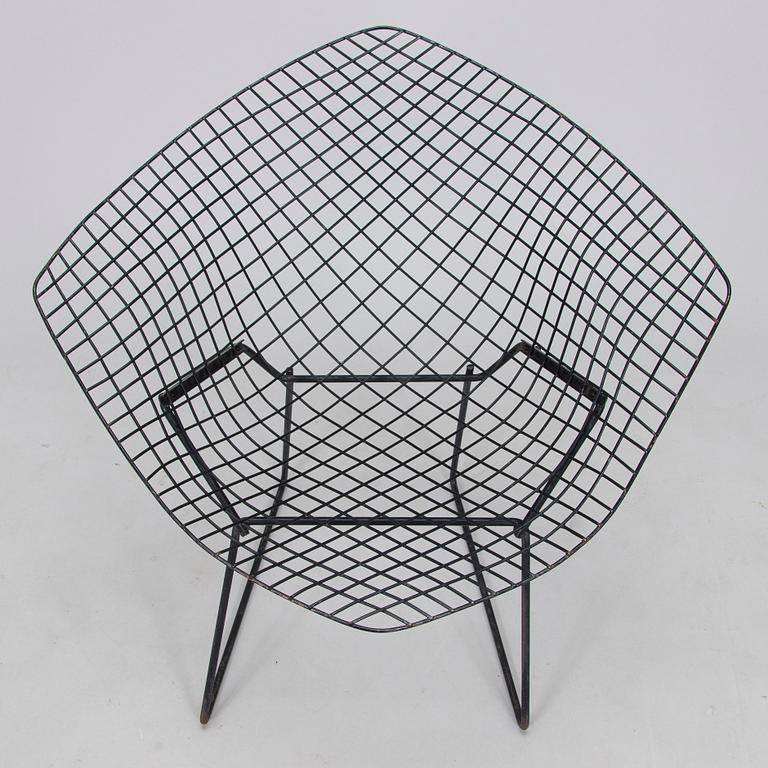 Harry Bertoia, nojatuoli, "Diamond Chair". Lisenssillä valmistettu Billnäsin tehtailla, Fiskars, 1950/1960-luku.