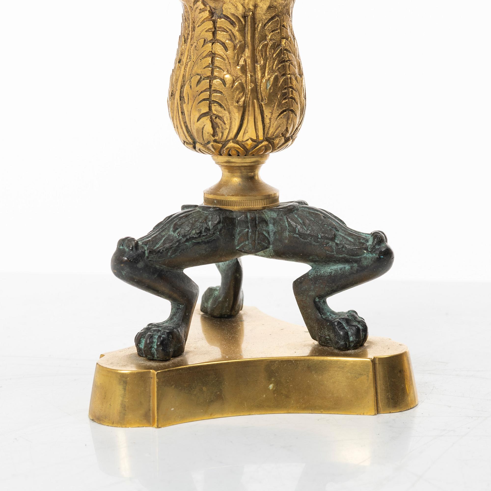 Candelabra, a pair. Late Empire style, late 19th century.